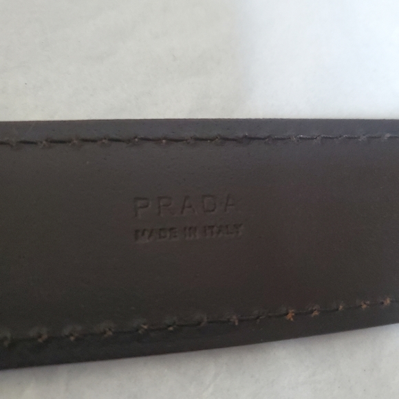 Prada Men Brown Leather Belt Size 105/42 - Picture 5 of 9